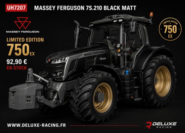 MASSEY FERGUSON 7S.210 Noir MAT Jantes Dorées